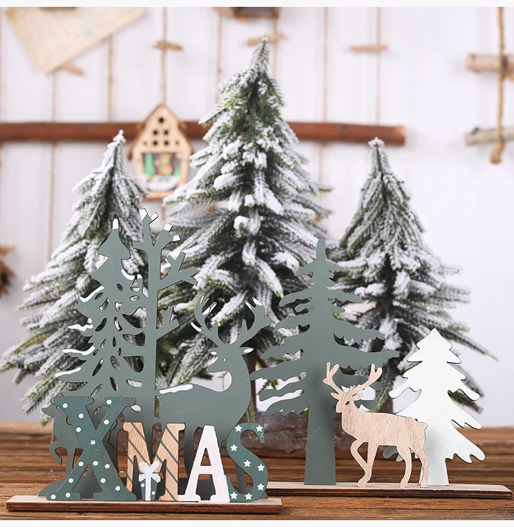 Рождественские украшения DIY олень Рождественское дерево украшения Noel деревянные поделки Подвески Подвесной год домашний сад вечерние украшения