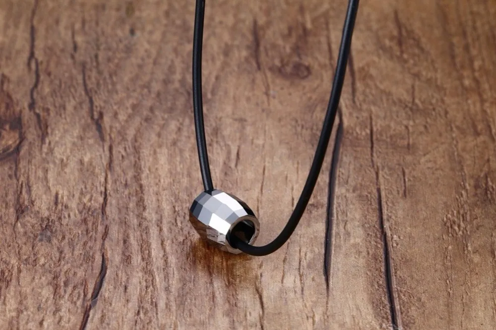 Mens Tungsten steel Pendant Necklace black 18