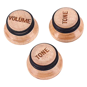 

3Pcs Guitar Knobs Vintage Anti-Slip Wooden Tone Volume Control Knobs for Electric Guitar Bass