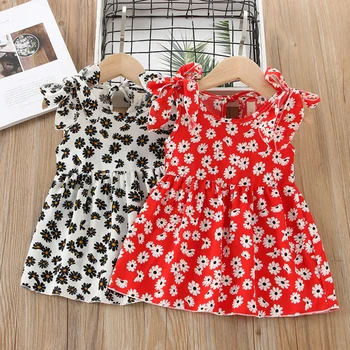 

Leisure Girls Dress Cute Bowknot O-Neck Kids Comfortable Chic Fashionable Baby Casual A-line Princess Dress Clothes