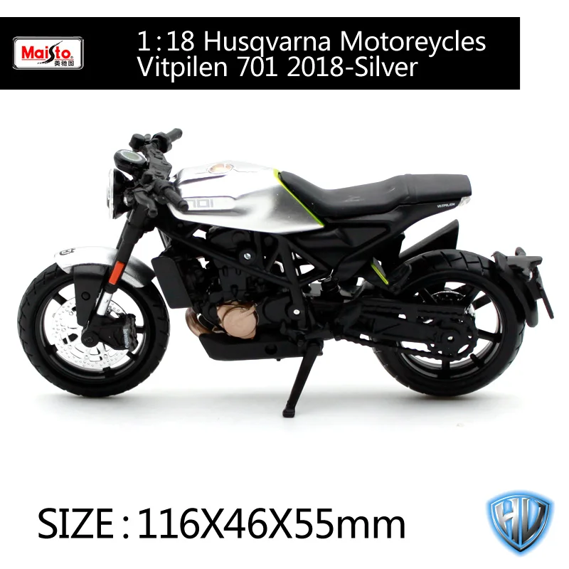 Maisto 1:18 Husqvarna мотоцикл Vitpilen 701 мотоцикл литой под давлением охлаждающая модель мотоцикла подарок мотоцикл для сбора - Цвет: 18854