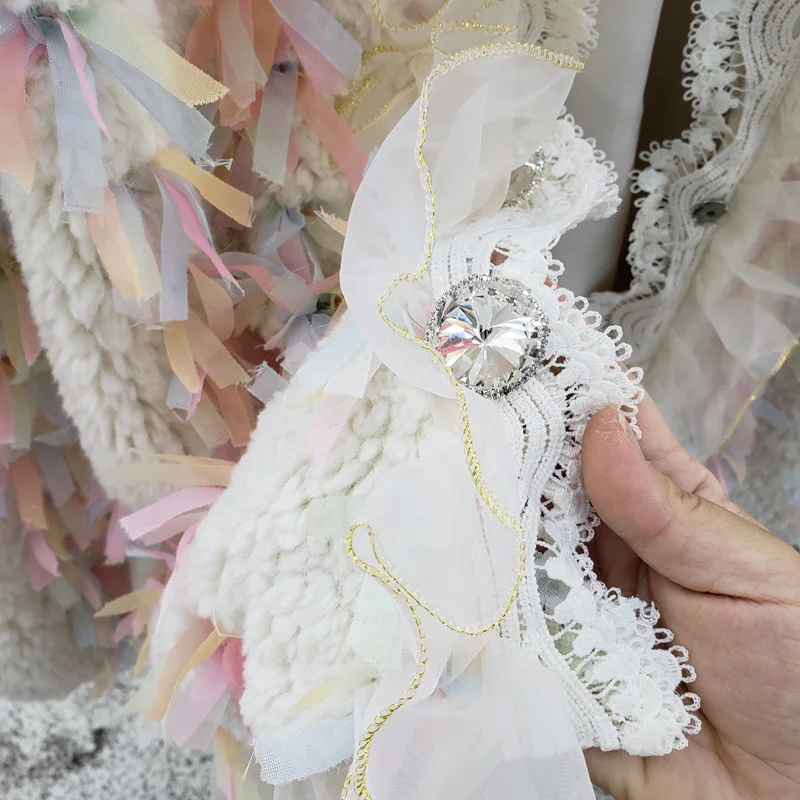 【ラッピング無料】 女性用ラムウールコート,秋冬,カラーニット,ベルベット,厚手,暖かい模造毛皮,女性用ルーズコットントップ2021 即納最大