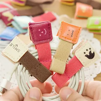 

2pcs Kawaii Stationary Headphone USB Cable Winder Wire Holder Wrap Cord Desk Set Cute Cable Organizer Office Supply Accessories