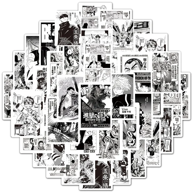 10/30/50/100PCS Mix Anime Demon Slayer Attack on Titan Stickers Poster Graffiti Decals Laptop Phone Luggage Car Sticker for Kids 3