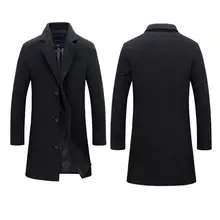 Мужская повседневная шерстяная верхняя одежда в британском стиле, длинное пальто, куртка, Тренч, теплая зимняя одежда