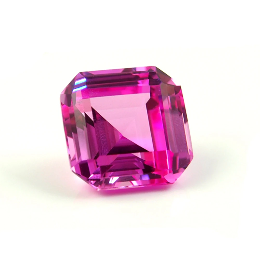 15*15mm 1 Piece /alot 20 carat Top Quality Lab Pink Sapphire ring Loose Gemstone for BIY Ring making