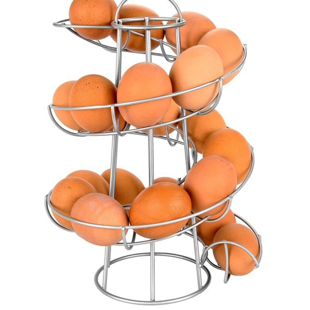 

Egg Frame Spiral Design Egg Basket Stainless Steel Art Practical Multi-functional Storage Frame