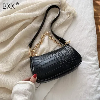 

[BXX] Stone Pattern Simple PU Leather Crossbody Bags For Women 2020 Summer Solid Color Shoulder Handbags and Purses Bag HN369