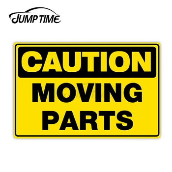 

Jump Time 13cm x 8cm Vinyl Car Sticker Caution Moving Parts Sign Decals Personality Bulding Door Warning Waterproof Decor