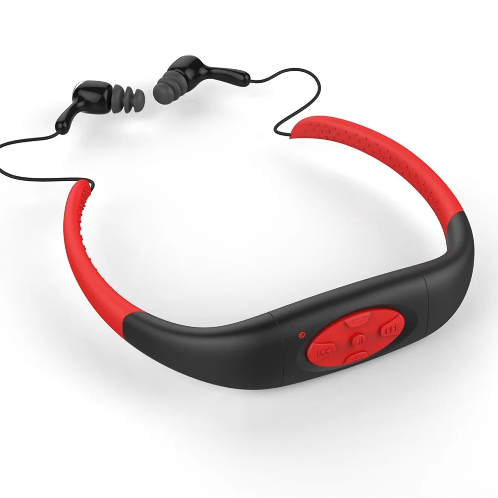 Новейшая Водонепроницаемая bluetooth-гарнитура для плавания, серфинга, дайвинга, Спортивная гарнитура с Bluetooth, водонепроницаемая fm-радио, mp3-плеер - Цвет: Red