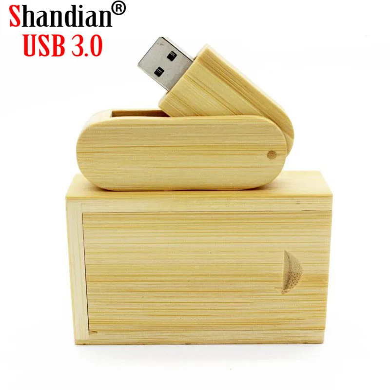 SHANDIAN Бесплатный Пользовательский логотип деревянный USB + деревянная коробка флеш