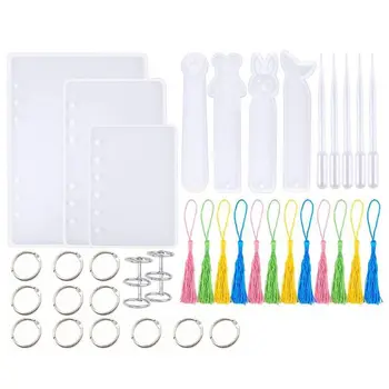 

38pcs Resin Casting Molds for Notebook Cover Silicone Resin Mold for Jewelry DIY