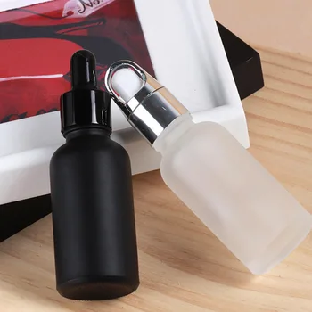

5-100ml Dropper Bottle Frosted Glass Liquid Reagent Pipette Bottle Silver Cover Eye Dropper Drop Aromatherapy Container Glass