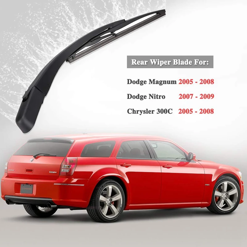 WTI New Replacement Accessories Parts Rear Windshield Wiper Arm Blade Kit Set For 2005-2008 DG Magnum & CR 300C Touring & 2007-2009 DG Nitro SUV Fit 5140654AA,05140654AB 