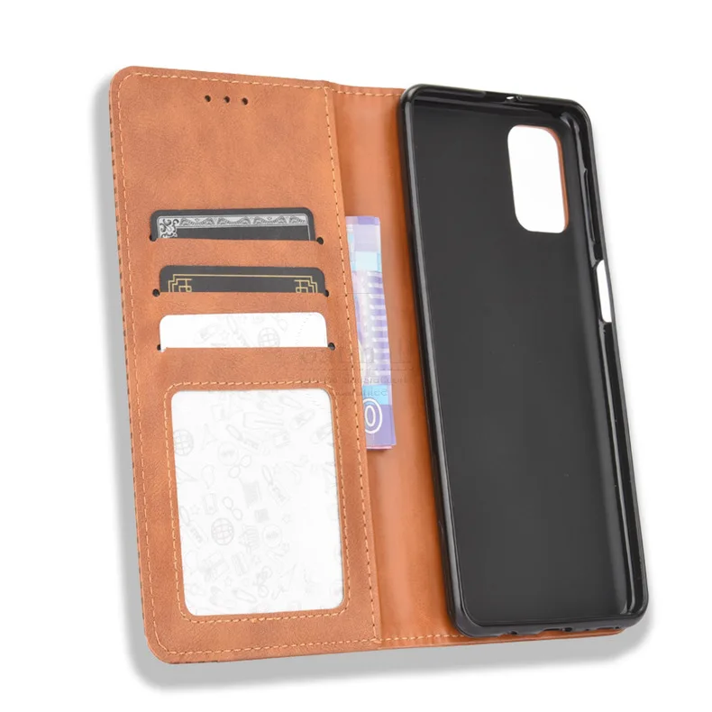 Luxury Retro Slim Magnetic Leather Flip Cover For Samsung Galaxy M31S Case Book Wallet Card Stand Soft Cover Mobile Phone Bags