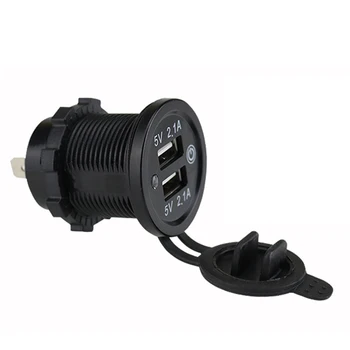

4.2A 12-24V Dual USB Car Charger 2 Port LCD Display Car Cigarette Socket Lighter Fast Car Charger Power Adapter Automobile