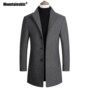 Mountainskin Men Wool Blends Coats Autumn Winter New Solid Color High Quality Men's Wool Jacket Luxurious Brand Clothing SA837