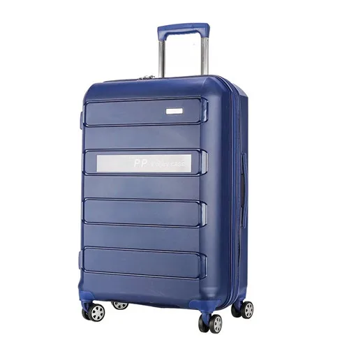 blue KLQDZMS Fashion 20"24"28inch Trolley Boarding Case PP Travel Luggage Waterproof Rolling Suitcase Spinner Box - Цвет: blue
