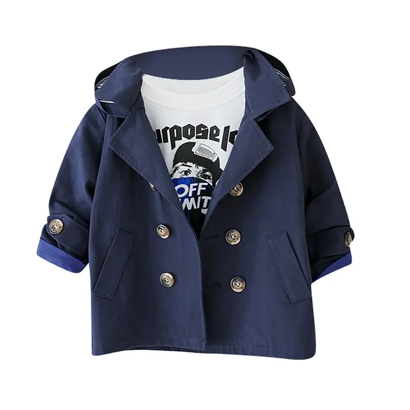 Весенне-осенняя универсальная ветровка для девочек и мальчиков; однотонная верхняя одежда с капюшоном для маленьких детей; детские пальто; куртка; одежда