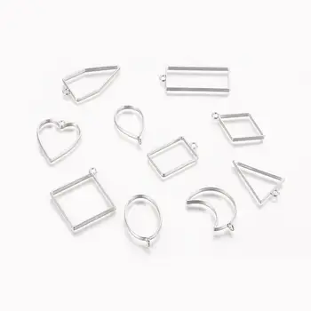 

Handmade Jewelry Accessories DIY 10PCS Crystal Epoxy Mold Pendant Necklace Accessories Geometric Metal Frame