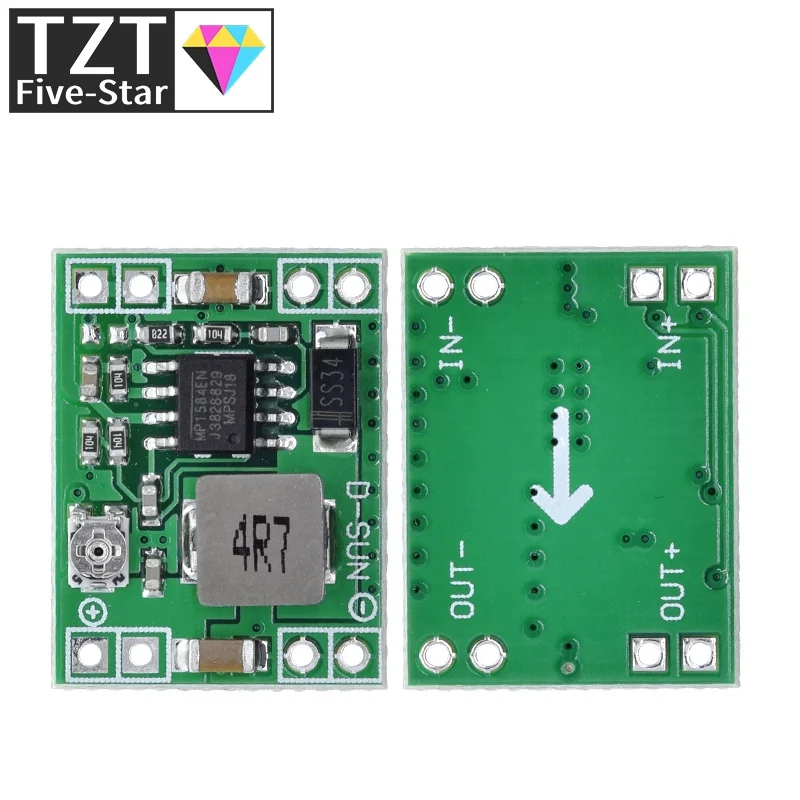 TZT Ultra-kleines DC-DC-Abwärtswandler-Netzteilmodul MP1584EN 3A, einstellbarer Abwärtswandler für Arduino, ersetzt LM2596 – Detail 9