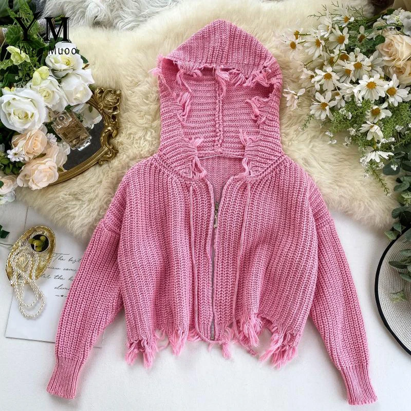 YuooMuoo шикарный модный короткий вязаный кардиган в стиле Ins Женский Осенний