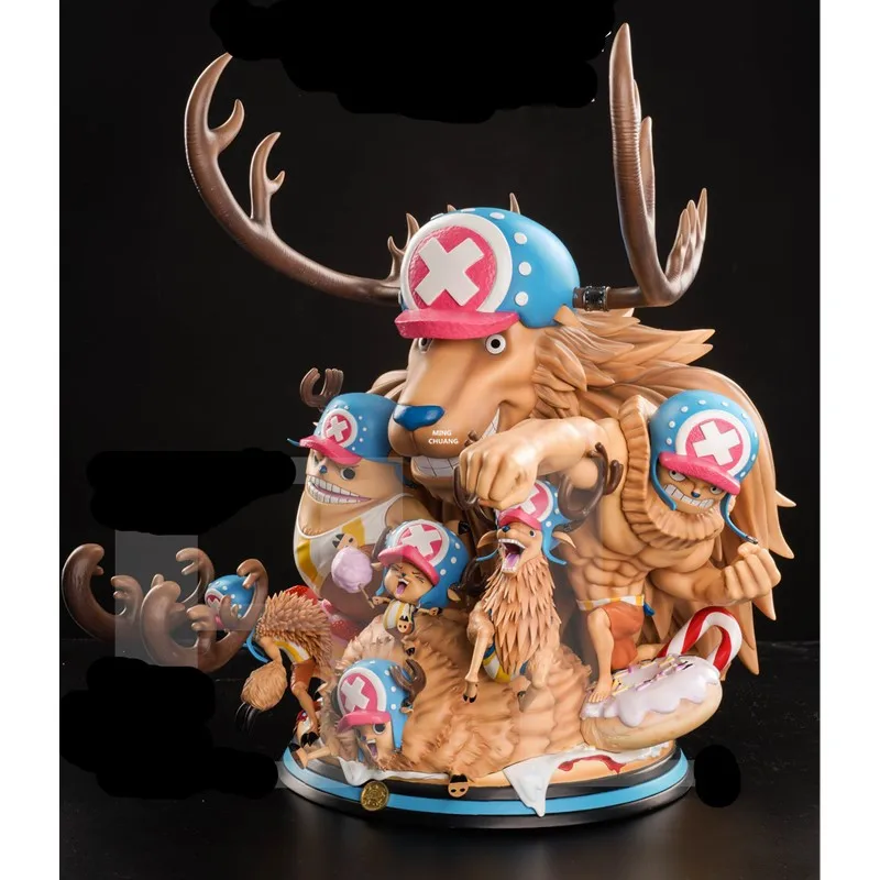 16" One Piece Statue The Straw Hat Pirates Bust Tony Tony Chopper Full-Length Portrait Seven Form GK Action Figure Toy 40CM V787