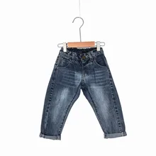 QE настраиваемая детская одежда осень стиль детские джинсы детские Универсальные мужские и женские детские хлопковые брюки