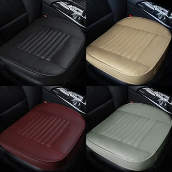 

Universal Four Season Single Seat without Backrest PU Leather Bamboo Charcoal Car Seat Cover Cushion Car Protective Cover