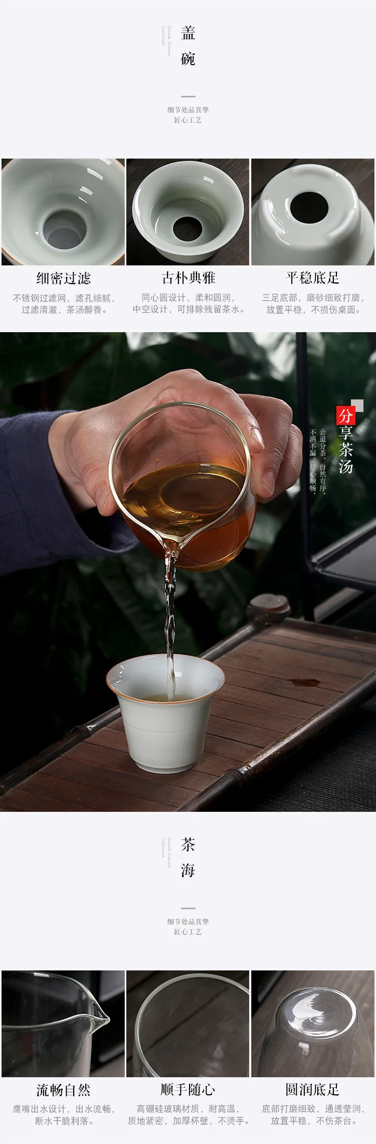 Fang ran Celadon Sail Three-force Tureen jiang jun hu цвета морской волны керамический чайный набор подарочные настраиваемые, с логотипом