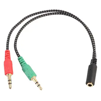 

Headphone Splitter for Computer, Earphone Adapter for PC Audio & Mic, 3.5mm Female to Dual 3.5mm Male