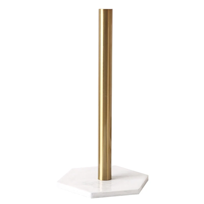 

Nordic Retro Style Natural Marble Texture Gold-Plated Kitchen Paper Towel Holder Roll Holder Ceramics Desktop Jewelry Storage Sh