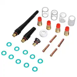 Kit de rondelles de soudage TIG, pièces de soudage, électrode, pince, tasses en verre, consommables pour wp 17, wp 18, wp 26 