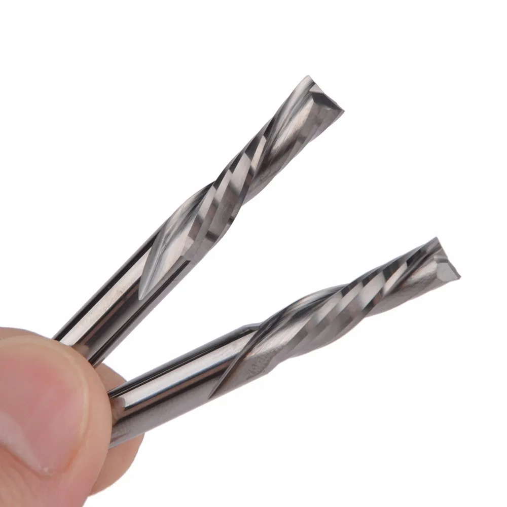 

2pcs AAA 6x25mm Left Handed DOWN Cut Two Flutes Spiral Carbide Mill Tool Cutters for CNC Router, Wood End Mill Cutter Bit