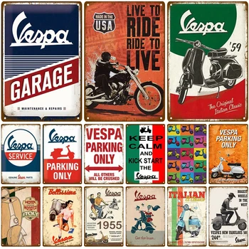

Vespa Retro Pub Bar Decoration Tin Sign Shabby Chic Home Decor Plaque Metal Sign Wall Poster Vintage Decor Art Vintage Style