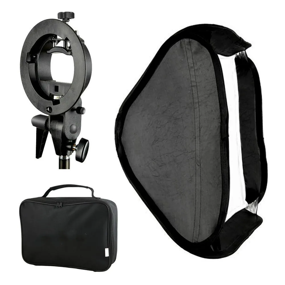 

Photo Studio Multifunctional 24x24 inches/60x60 centimeters Softbox with S-type Speedlite Flash Bracket Mount and Carrying Case