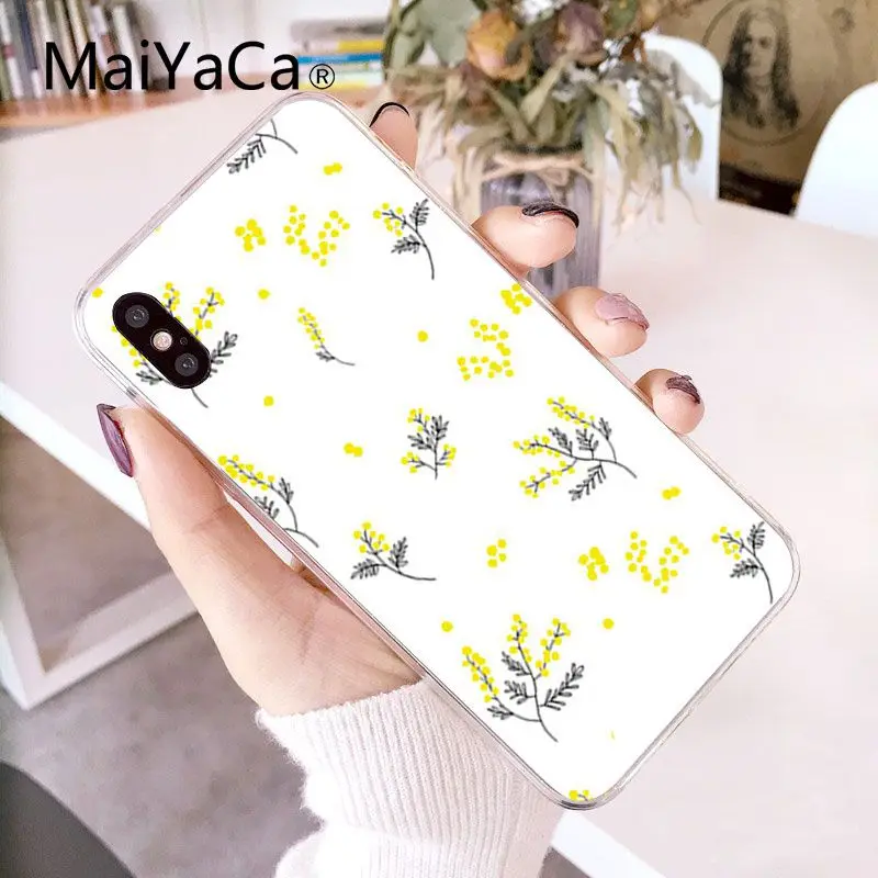 MaiYaCa растения для акварельных красок рукоделие принт рисунок чехол для iPhone X XS MAX 6 6s, 7, 7 plus, 8, 8 Plus, 5 5S SE XR 10