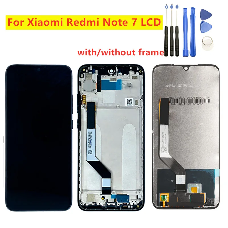 

100% Tested For Xiaomi Redmi Note 7 LCD Display with Frame Touch Screen Digitizer LCD Display Redmi Note7 Assembly Repair Parts