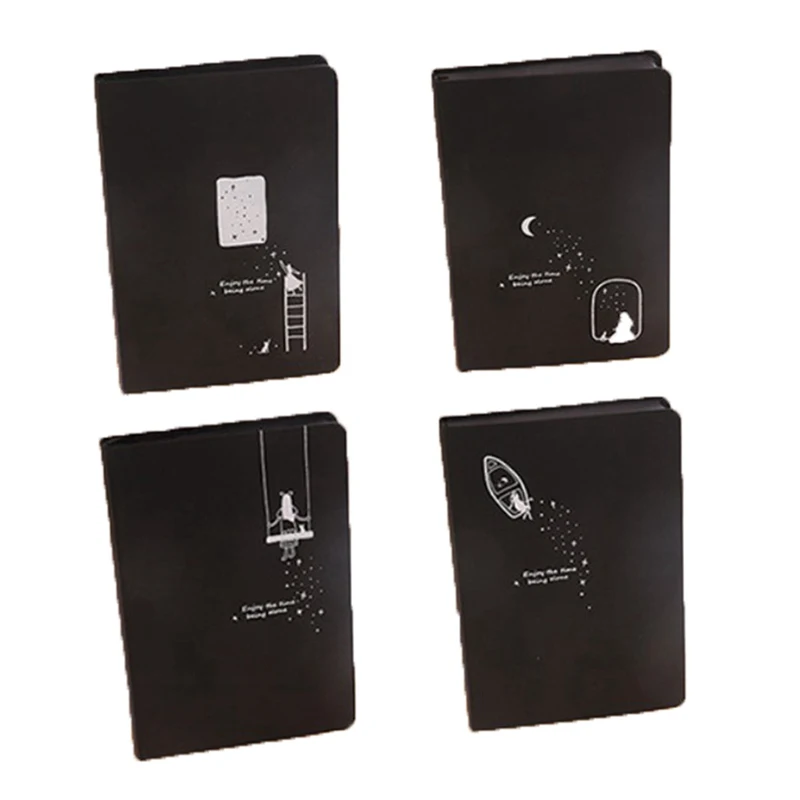 New Starry Star Moon Hardcover School Student Subject Composition Black Notebook Stationery Supplies A5 For Gifts | Канцтовары для