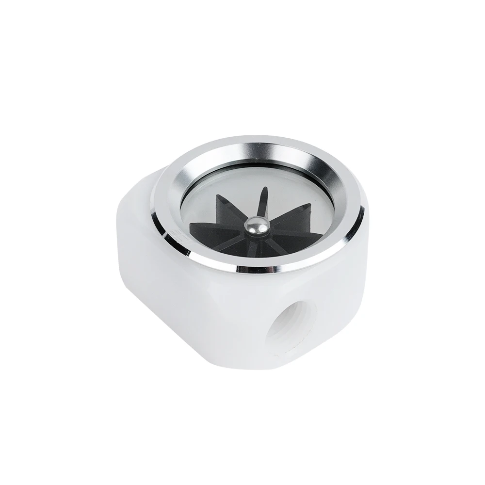 IceManCooler Water Flow Flower Indicator Black ,White Impeller POM Body Watercooling Computer G1/4" ICE-R3