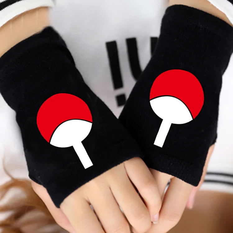 Naruto cool Anime Half Finger Gloves Cotton Warm Fingerless Glove Cosplay Mitten Unisex New Gifts - Цвет: see chart2