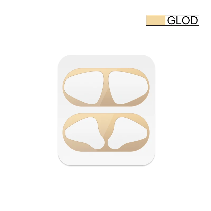 Gold Пыленепроницаемый устойчивый к царапинам стикер для AirPods 2 стикер защита от пыли для наушников Защитная Наклейка s для Apple AirPods 2 Крышка - Цвет: Gold
