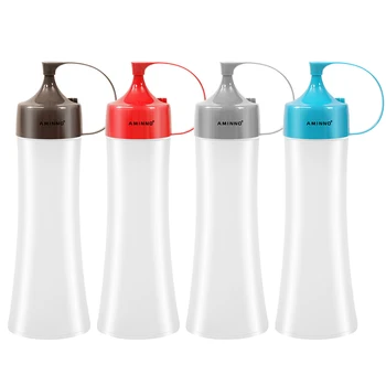 

AMINNO Squeeze Condiment Dispenser Bottles 400ML 600ML Salad Dressing Ketchup Dispenser Healthy PE Plastic Professional Kitchen
