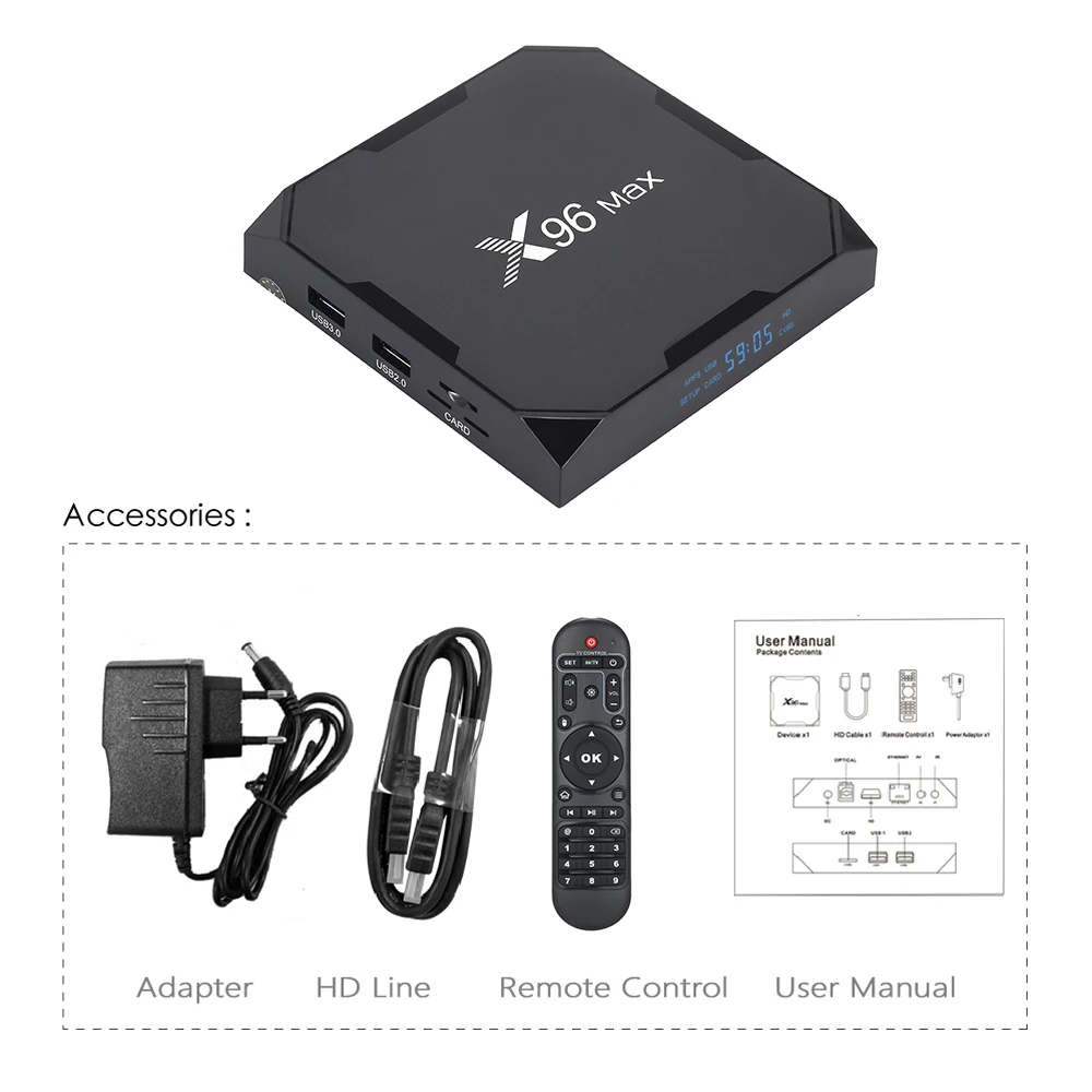 X96 MAX Smart tv Box Android 9,0 4 Гб 64 Гб Bluetooth 4.X Amlogic S905X2 2,4G+ 5,8G Wifi USB3.0 медиаплеер 4K HD tv Box