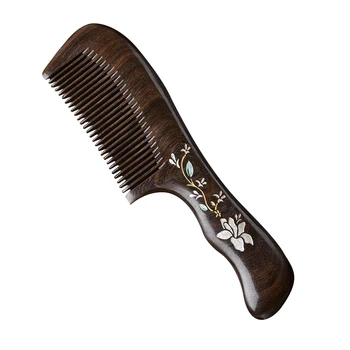 

2019 Natural Handmade Wooden Comb Fine Tooth Long Sandalwood Comb Hair Comb No Static No Snag for Men Women Kids