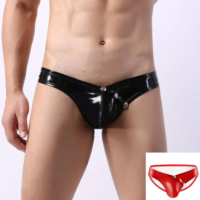 

Soft PU Jockstrap Men Sexy Thongs Brief Double D G-string Thong Men Tanga Gay Underwear Male Jockstraps Gay Men Underwear