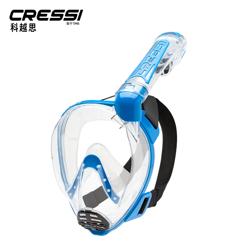 CLEAR BLUE Cressi DUKE Маска Для Сноркелинга для взрослых, маска для лица, сухая маска для сноркелинга, широкая прозрачная маска для глаз, анти-туман, легкое дыхание, новинка - Цвет: CLEAR BLUE