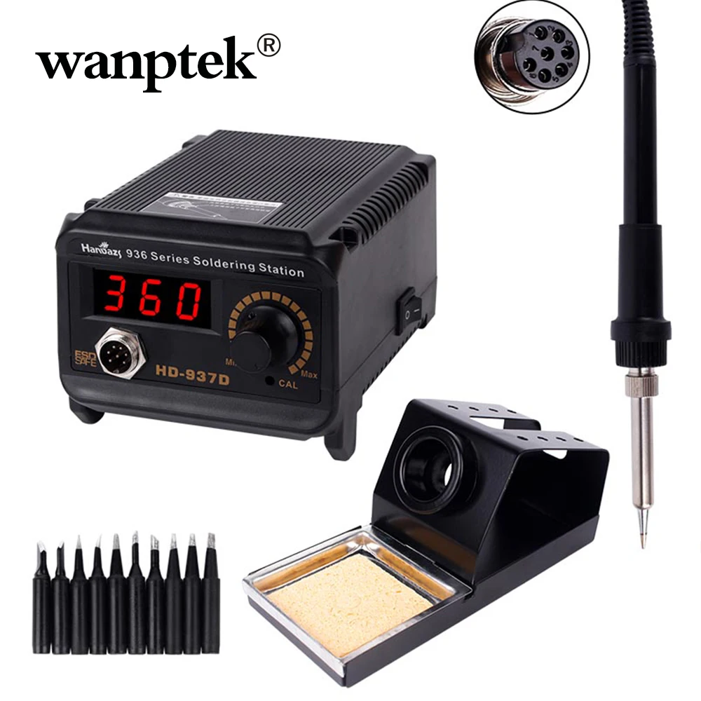 

Wanptek Soldering iron Station With LED Screen 10PCS iron Tips Adjustable Temperature Digital Electric industry Welding Tools