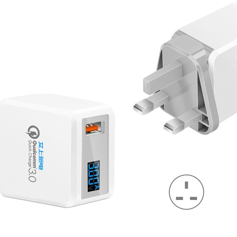 QC3.0 USB быстрое зарядное устройство адаптер Напряжение Ток дисплей для смартфонов планшетных ПК