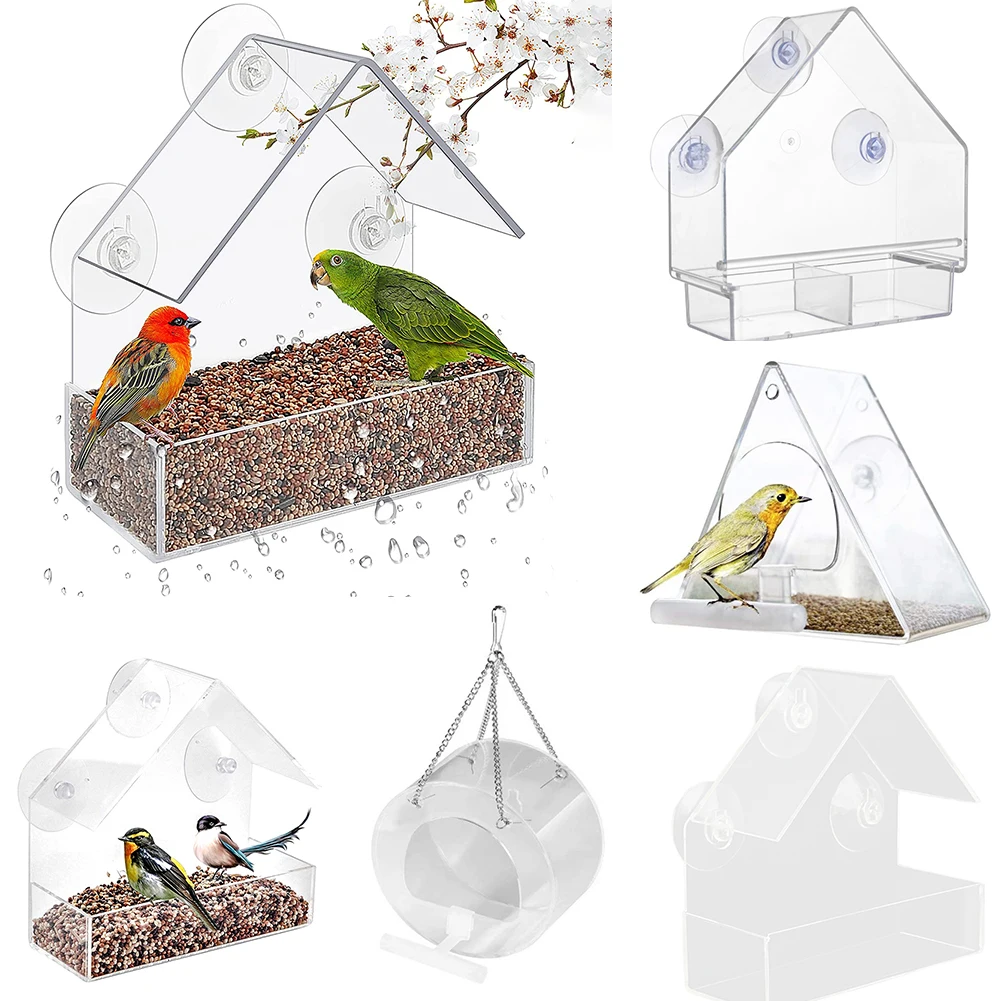 Mangeoire À Oiseaux En Forme De Maison, Nouvelle Collection, Ventouse  Transparente Résistante Aux Intempéries - Oiseau Réserves En Eau Et  Nourriture Pour Posson - AliExpress